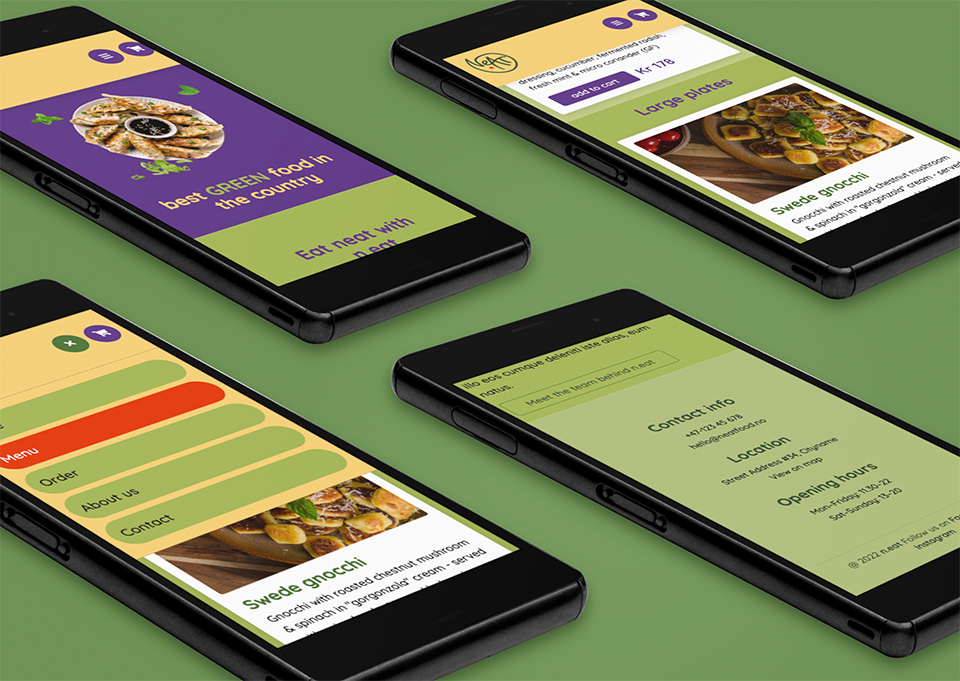 n.Eat restaurant – screen-based design